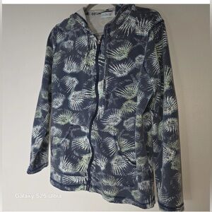 Sun Bay Missy Women's XL Hoodie Beach Palm Trees Tropical Blue/white